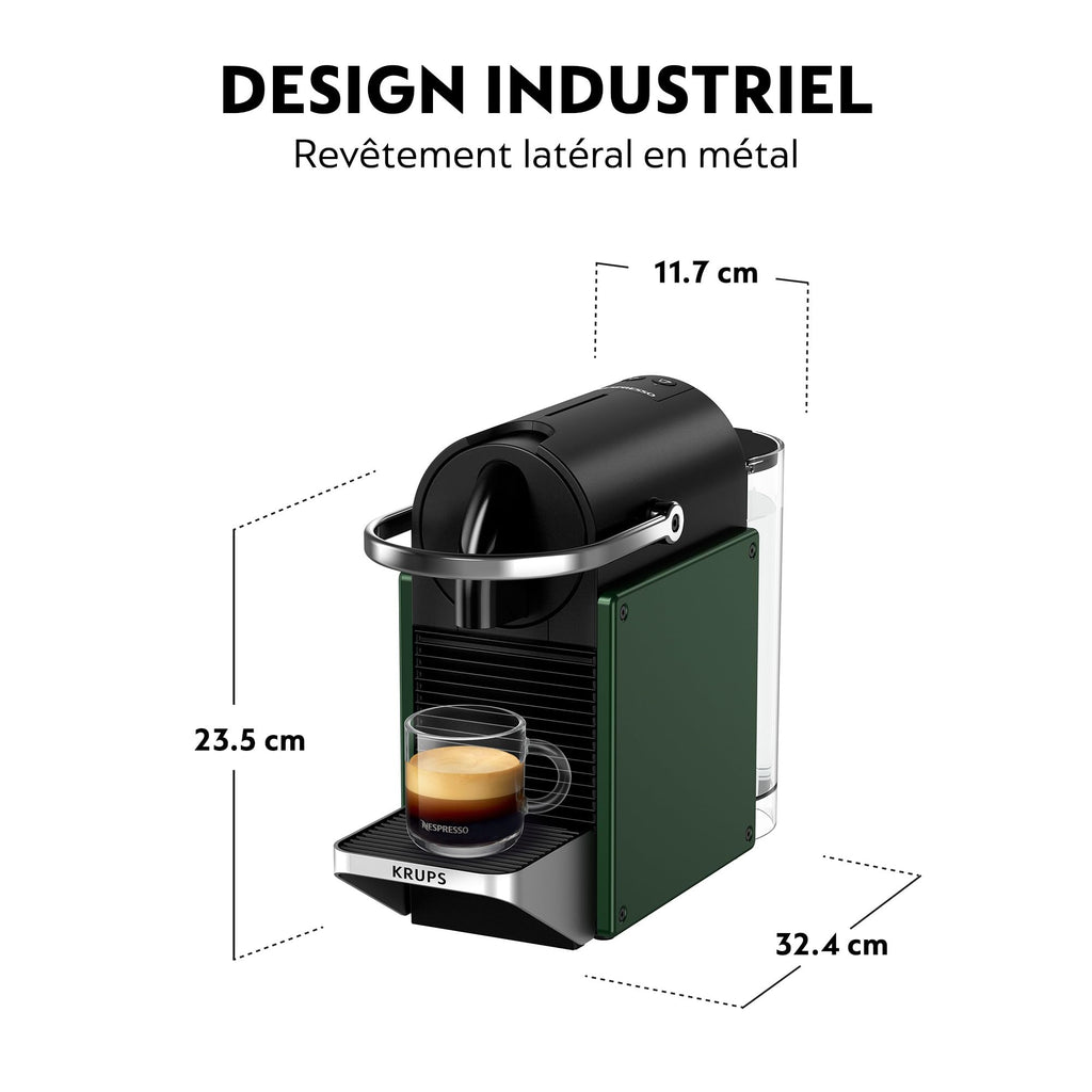 Machine à Café Pixie Vert Foncé YY5291FD - 19 Bars, Expresso et Lungo, Kit de Bienvenue Inclus