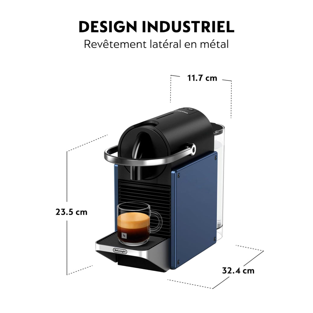 Machine à Café Pixie Bleu EN127.BL - 19 Bars, Expresso et Lungo, Kit de Bienvenue Inclus