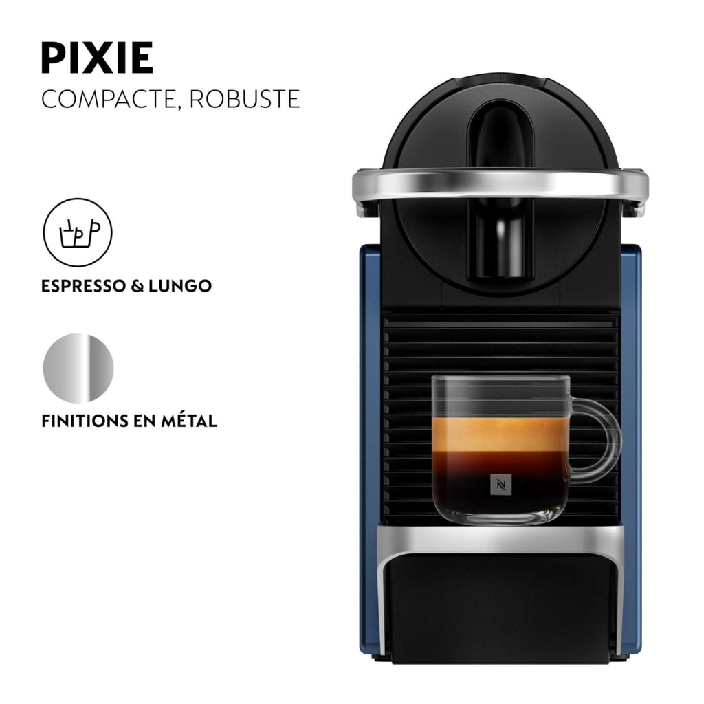 Machine à Café Pixie Bleu EN127.BL - 19 Bars, Expresso et Lungo, Kit de Bienvenue Inclus