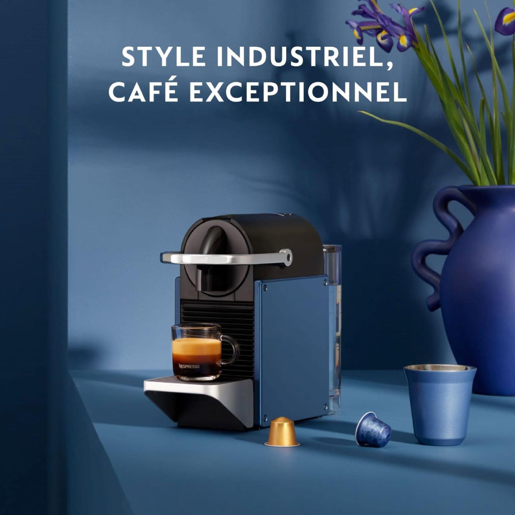 Machine à Café Pixie Bleu EN127.BL - 19 Bars, Expresso et Lungo, Kit de Bienvenue Inclus