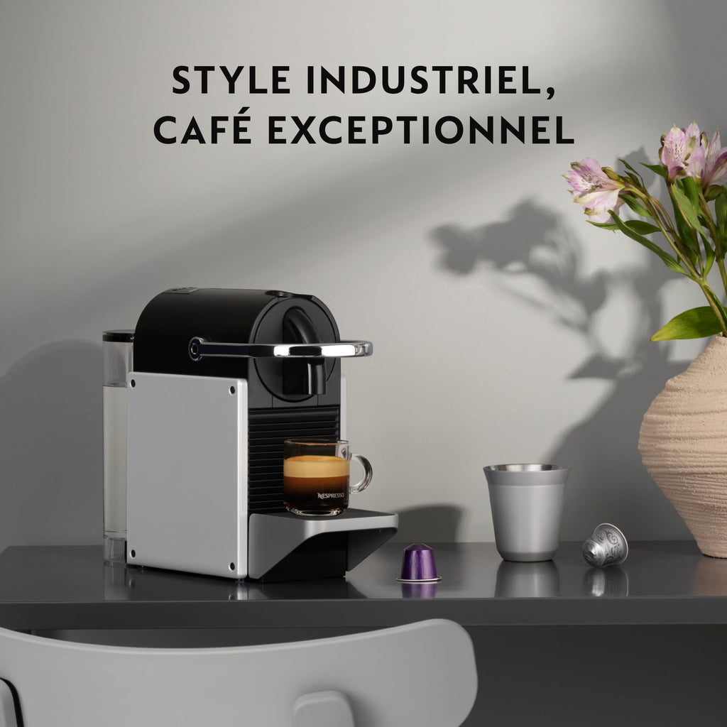 Cafetière à Dosette Pixie EN127.S Entièrement Automatique - Réservoir 1 L, 19 Bars - Argent