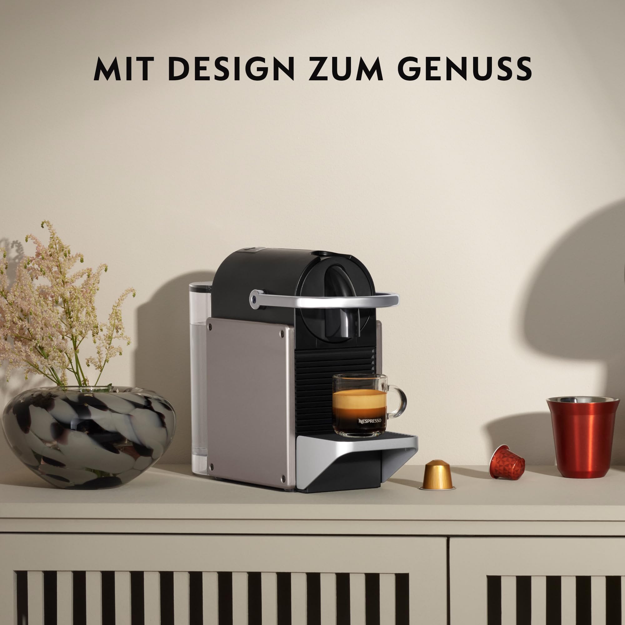 Machine à Expresso Pixie Titan 1260 W - Réservoir 0,7 L, Recettes Programmables, Arrêt Automatique - Métal, XN306TK