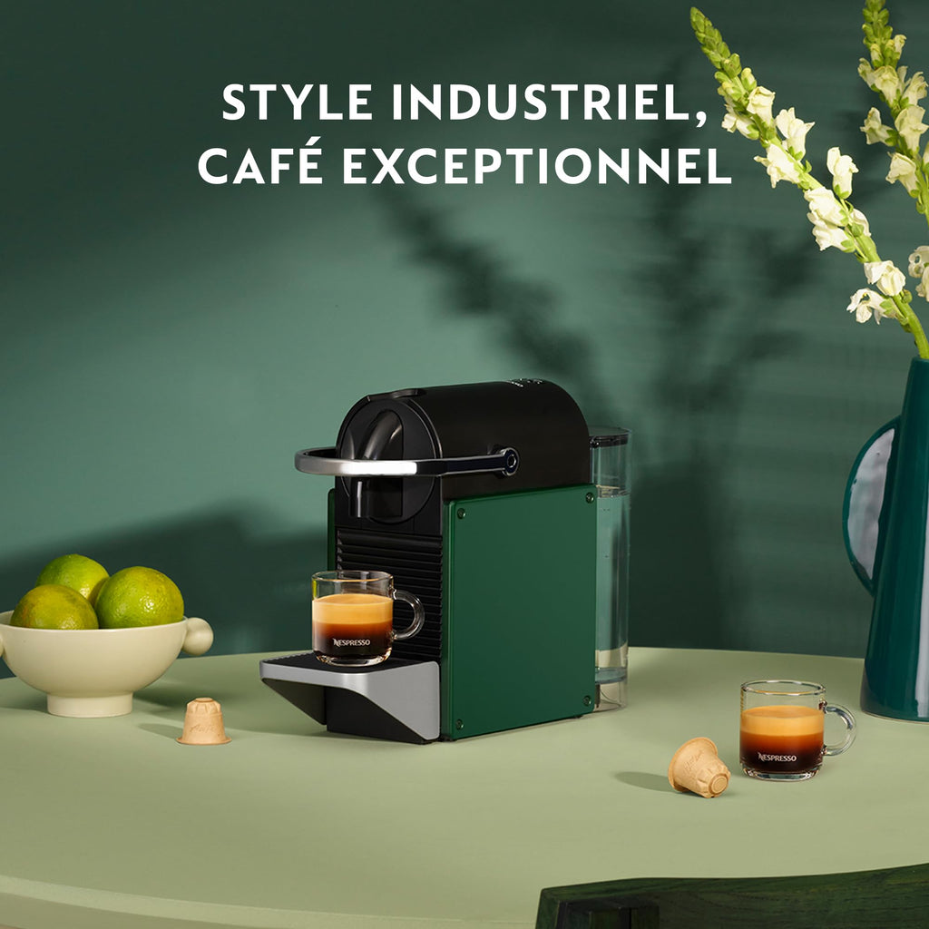 Machine à Café Pixie Vert Foncé YY5291FD - 19 Bars, Expresso et Lungo, Kit de Bienvenue Inclus